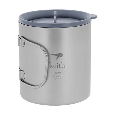 Wholesale ⌛ Keith Double-Wall Titanium Mug With Folding Handle And Lid 😍 3 Wholesale ⌛ Keith Double-Wall Titanium Mug With Folding Handle And Lid 😍 - Image 3