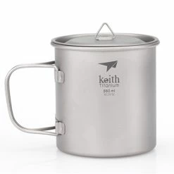 Best Pirce 🛒 Keith Single-Wall Titanium Mug With Folding Handle And Lid 🔔 -Stanley Online Store | Wide Range of Vacuum Bottles, Mugs, Thermoses, Cookware & More! Shop for eco-friendly and r Shop ti3206 65374.1653507144